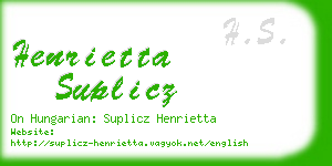 henrietta suplicz business card